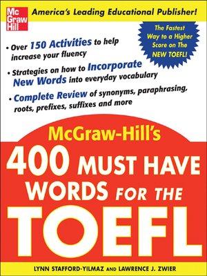 cover image of 400 Must Have Words for the TOEFL